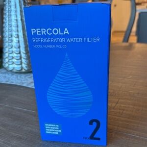 Percola Water Filters Model# PCL-20. 2 pack.  Brand new still in shrink wrap